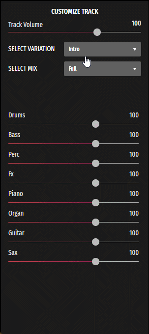 changing variation of stock music