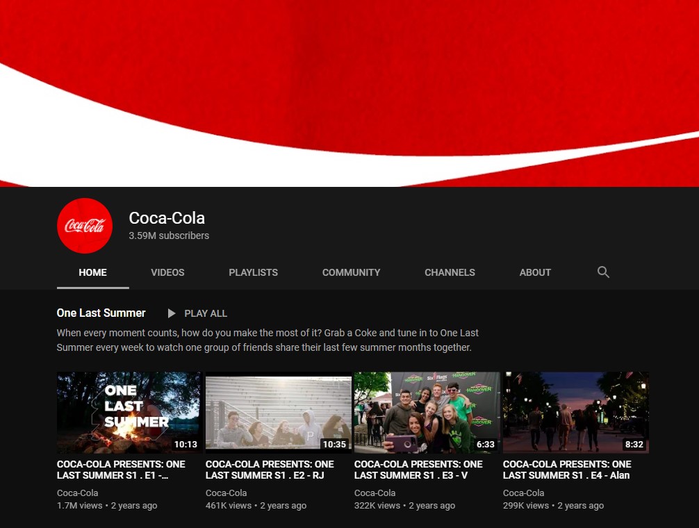 coca cola youtube