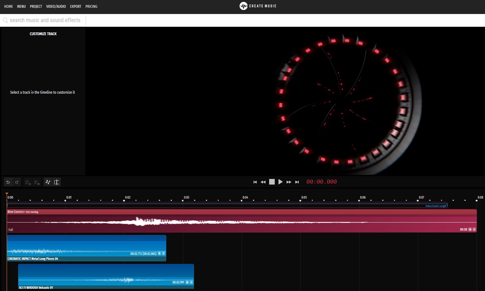 stock music create vblog intros