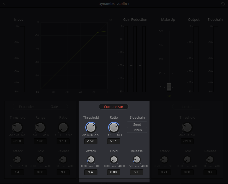 DaVinci audio ducking