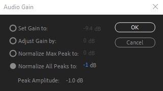 Normalization in Adobe Premiere Pro