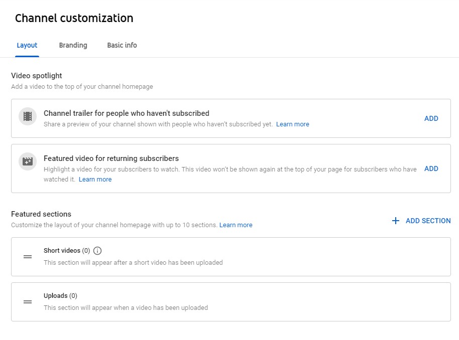 youtube channel customization