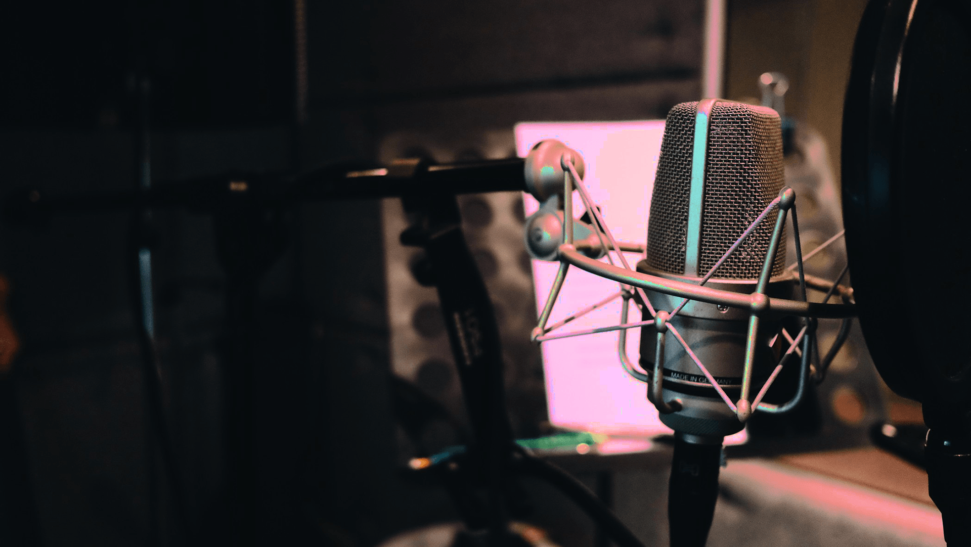 Condenser mic in a studio